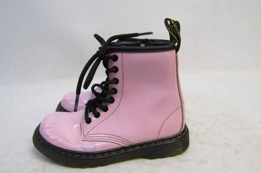Dr Martens Youth Size 11 M Pink Leather 8 Eye Zip Comfort Ankle Boots